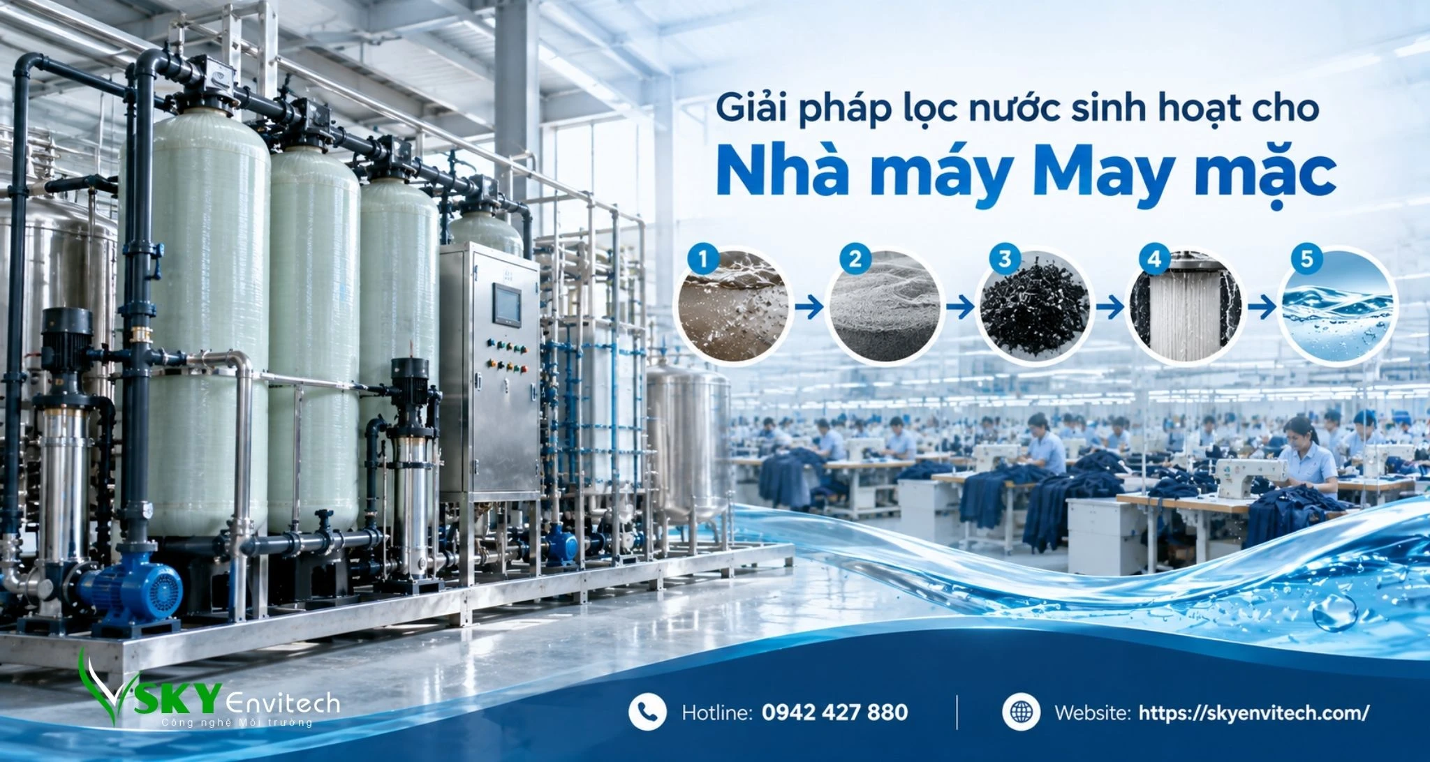 Giải pháp lọc nước sinh hoạt cho Nhà máy May mặc