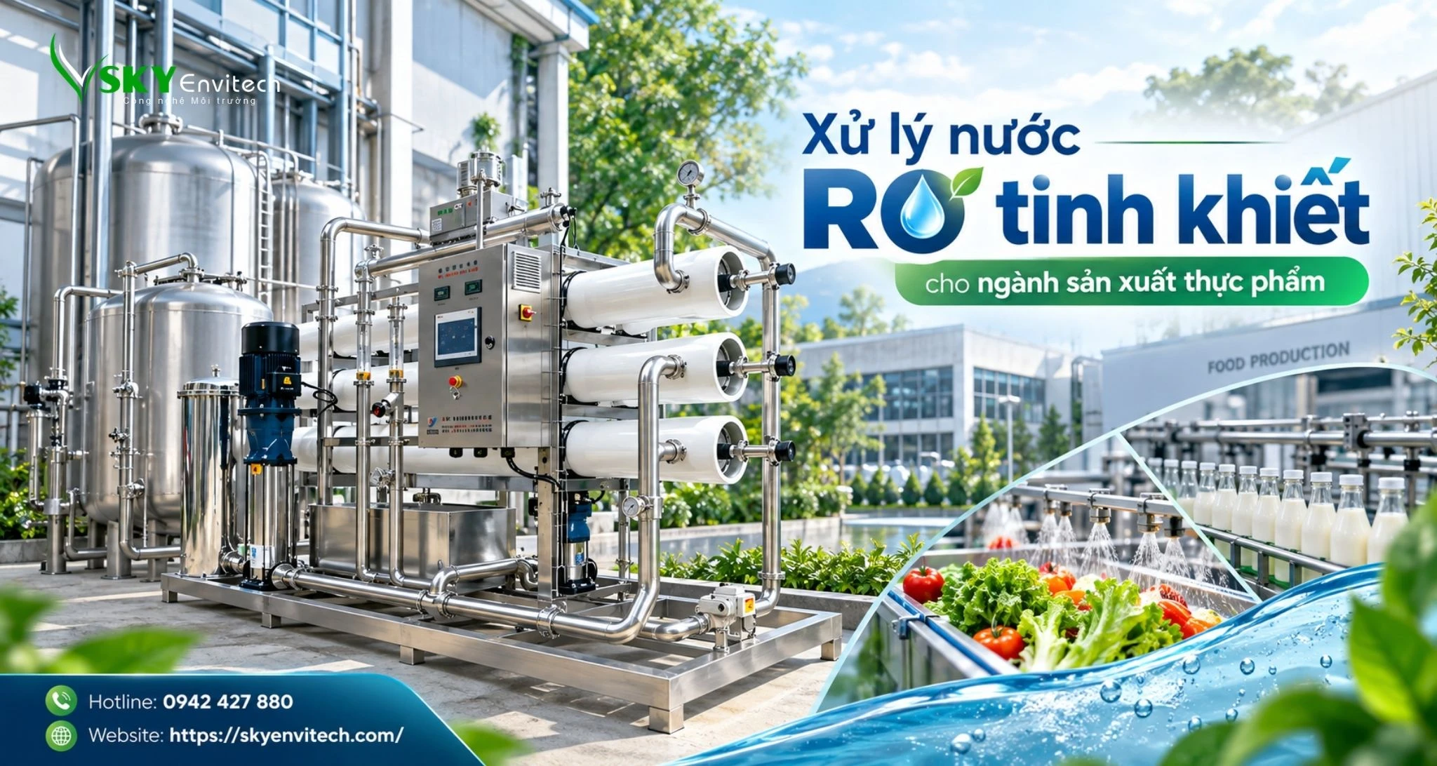 Xử lý nước RO tinh khiết cho ngành sản xuất thực phẩm